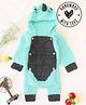 Woonie Dinosaur Designed Hooded Crotchet Romper - Turquoise