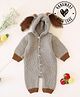 Woonie Bunny Designed Hooded Crotchet Romper - Grey