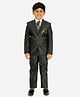 P-MARK Cotton Full Sleeves 4 Piece Solid Party Suit Set With Tie - Dark Green