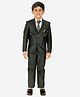 P-MARK Cotton Full Sleeves Solid 4 Piece Party Suit Set With Tie - Dark Green