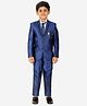 P-MARK Cotton Full Sleeves Solid 4 Piece Party Suit Set With Tie - Royal Blue