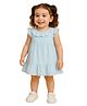 Kidbea 100% Linen Sleeveless Frill Detailed Dress - Blue