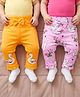 Babyoye 100% Cotton Knit Full Length Eco Jiva Finish Leggings With Duck Print Pack Of 2 - Yellow & Pink