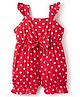 Mark & Mia Woven Sleeveless  Jumpsuit With Polka Dots Frill & Bow Detailing - Red