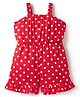 Mark & Mia Woven Sleeveless Jumpsuit With Polka Dots Frill  - Red
