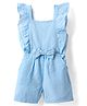 Mark & Mia Sleeveless Striped Jumpsuit With Bow Applique - Light Blue