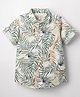 Jash Kids Cotton Woven Half Sleeves Tropical Theme Print Shirt -Green Brown & White