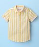 Jash Kids Cotton Woven Half Sleeves Striped Shirt - Yellow & White