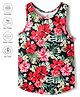 Pine Active Knit Sleeveless Tank T-Shirt with Floral Print - Black