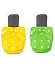 AEREX Reusable Baby Cloth Diapers For 6 Months to 3 Years With 2 Black Insert Pad Leak Proof Washable Diapers For New Born Babies Adjustable Pocket Cloth Diaper Nappies (Yellow & Green)