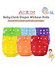 AEREX Reusable Baby Cloth Diapers For 6 Months to 3 Years Without Insert Pads Leak Proof Washable Diapers For New Born Babies Adjustable Pocket Cloth Diaper Nappies (Multicolor, Pack of 10)