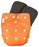 AEREX Reusable Baby Cloth Diapers For 6 Months to 3 Years With 2 Insert Pads Leak Proof Washable Diapers For New Born Babies Adjustable Pocket Cloth Diaper Nappies (Orange)