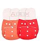 AEREX Reusable Baby 2 Cloth Diapers For 6 Months to 3 Years With 4 Insert Pads Leak Proof Washable Diapers For New Born Babies Adjustable Pocket Cloth Diaper Nappies (Orange & Red)