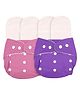 AEREX Reusable Baby 2 Cloth Diapers For 6 Months to 3 Years With 4 Insert Pads Leak Proof Washable Diapers For New Born Babies Adjustable Pocket Cloth Diaper Nappies (Pink & Purple)