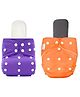 AEREX Reusable Baby Cloth Diapers For 6 Months to 3 Years With 2 Insert Pad Leak Proof Washable Diapers For New Born Babies Adjustable Pocket Cloth Diaper Nappies (Purple & Orange)