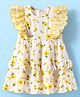Babyhug Cotton Woven Frill Sleeves Frock With Floral Print - White