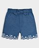 Mi Arcus Denim Floral & Cartoon Embroidered Shorts - Blue