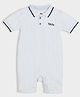 Mi Arcus Cotton Elastane Half Sleeves Koala Patch Back Detailed Romper - Ice Blue