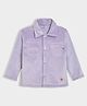 Mi Arcus Cotton Spandex Full Sleeves Teddy Bear & Ice Cream Patch Detailed Ribbed Shirt - Purple