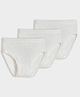 Mi Arcus Cotton Spandex Pack Of 3 Solid Panties - White