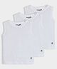 Mi Arcus 100% Cotton Pack Of 3 Sleeveless Solid Vests - White