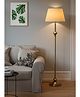 Divine Trends Royal Brass Antique Gold Finish Floor Lamp Standing 5ft Height with Cream Lampshade 16 inches