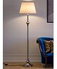 Divine Trends Royal Silver Nickel Finish Aluminium Floor Lamp Standing 5ft Height with Off White Lampshade 16 inches