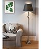Divine Trends Royal Silver Nickel Finish Aluminium Floor Lamp Standing 5ft Height with Black Lampshade 16 inches