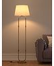 Divine Trends Modern Loop Floor Lamp Standing Brass Antique Finish 5ft Height with Off White Lampshade 16 inches
