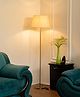 Divine Trends Floor Lamp Standing Modern Brass Antique Finish 5ft Height with 16 inches Off White Lampshade