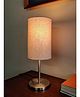 Divine Trends Bedroom Table Lamp Sleek Silver 19 inches Height with Off White Cylinder Lampshade