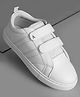 Pine Kids School Shoes with Velcro Closure - White