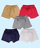 Kiddopanti Cotton Lycra Pack Of 5 Solid Boxers - Beige Red Grey Navy Blue & White