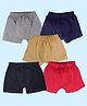 Kiddopanti Cotton Lycra Pack Of 5 Solid Boxers - Grey Navy Blue Beige Black & Red