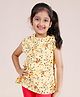 Kiddopanti Sleeveless Floral Printed Top - Yellow