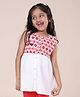 Kiddopanti Cotton Sleeveless Abstract Printed Top - Red