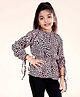 Kiddopanti Three Fourth Sleeves Hearts Printed Top - Pink