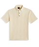 CAVIO Cotton Lycra Half Sleeves Self Design Polo Tee - Cream
