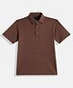 CAVIO Cotton Lycra Half Sleeves Textured Polo Tee - Brown