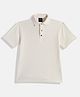 CAVIO Cotton Lycra Half Sleeves Textured Polo Tee - Cream