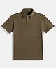 CAVIO Cotton Lycra Half Sleeves Textured Polo Tee - Green