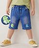 Mark & Mia Denim Knee Length Shorts With Pocket & Dino Print - Blue