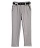 CAVIO Lycra Blend Solid Trousers With Belt - Grey