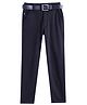 CAVIO Lycra Solid Trousers With Belt - Navy Blue