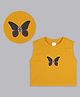 Bolly Lounge Cotton Sleeveless Butterfly Printed Crop Top - Yellow