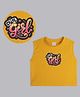 Bolly Lounge Cotton Sleeveless Flower Child Text Printed Crop Top - Yellow