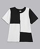 Bolly Lounge Cotton Half Sleeves Cut & Sew Tee - Black & White