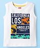Babyhug Cotton Knit Sleeveless Tank T-Shirt With Los Angeles Text Print - White