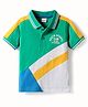 Babyhug Cotton Knit Half Sleeves Cut & Sew Polo T-Shirt With Beach Sport Print - Light Green