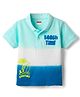 Babyhug 100% Cotton Knit Polo T-Shirt with Beach Theme HD Print - Blue